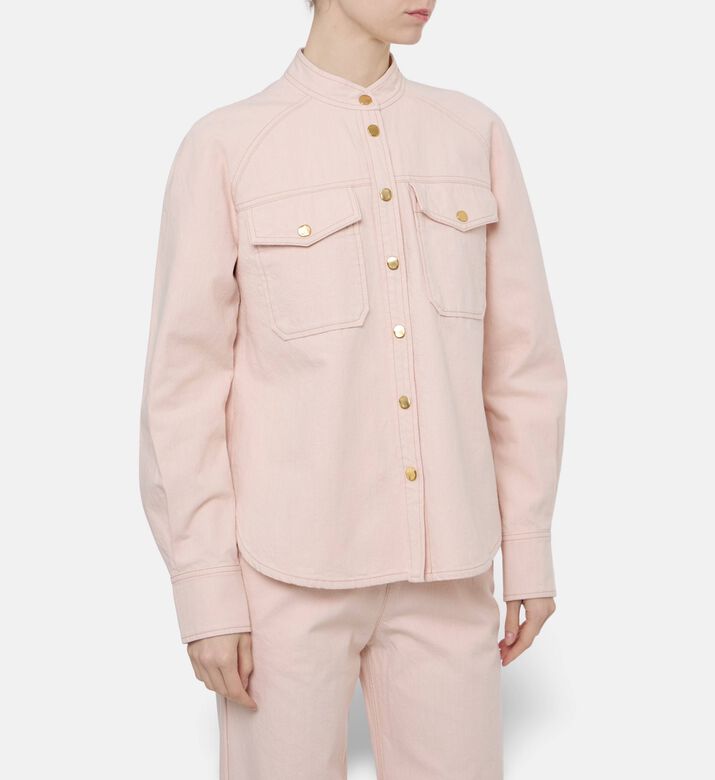 Forte-Forte Button Closure Denim Shirt, Model View