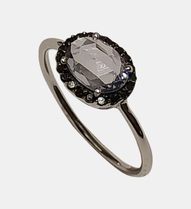 Diamond Sapphire White Gold Ring