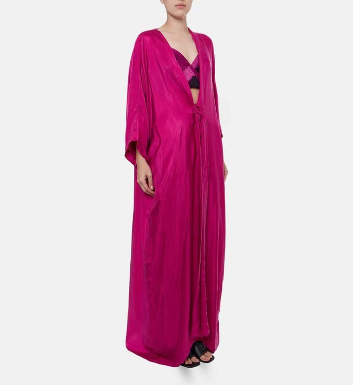 Niluu Drawstring Closure Long-sleeve Kaftan, Model View