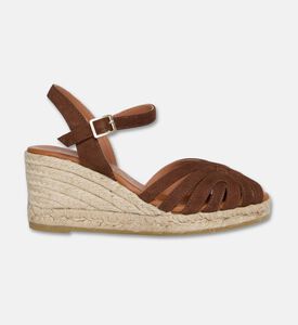 Kanna Cutout Suede Wedge Sandals, Dark-brown, Eu-41, Packshot View