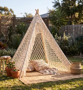 Home Deco and More Alumna Natural Cotton Garden Tent, Packshot View