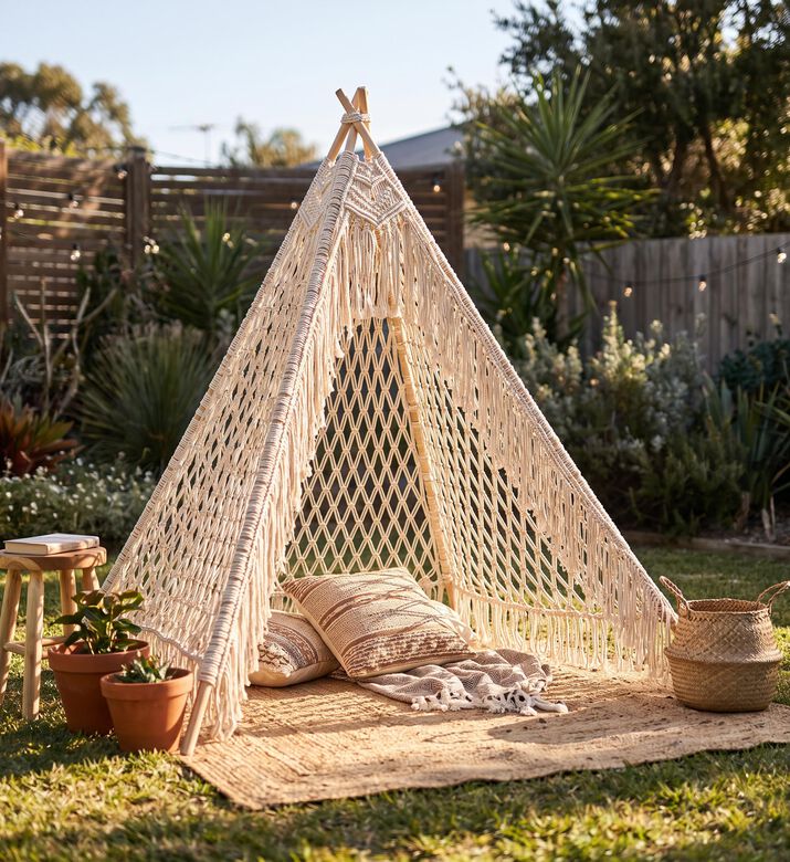 Home Deco and More Alumna Natural Cotton Garden Tent, Packshot View