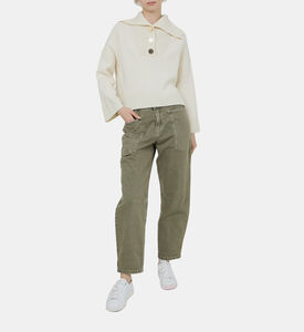 بنطال بقماش قطني تويل بجيوب خارجية