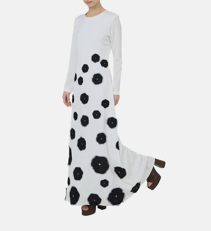 Savanna Raissa Floral Appliqué A-line Dress, Model View