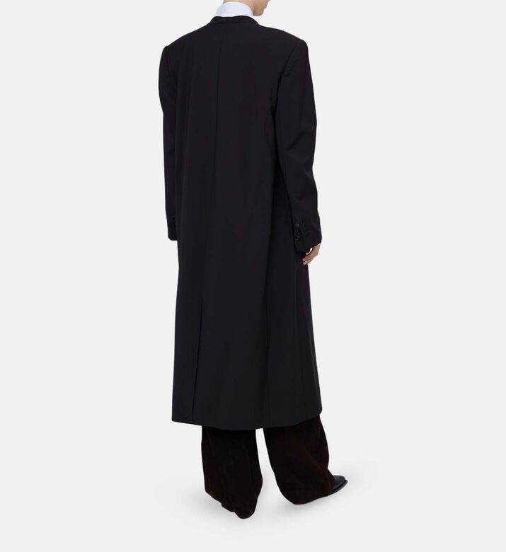 Long-sleeve V-neck Regular-fit Coat