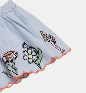 تنورة بخصر مطاطي بتصميم غرافيكي مطرز