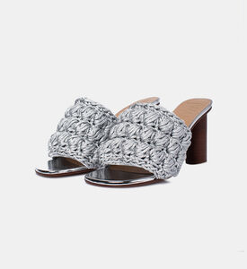 صندل كروشيه بكعب دائري