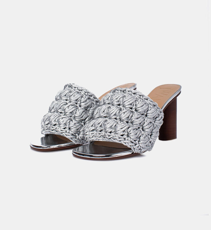 صندل كروشيه بكعب دائري