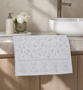 Roberto Cavalli Jaguar Bathsheet Guest Hand Towel, Grey, 95x150-cm, Model View