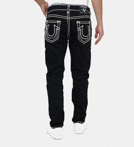Contrasted Lines 5-pockets Denim Pants