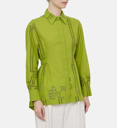 Cotton Tone-on-tone Broderie Anglaise Shirt