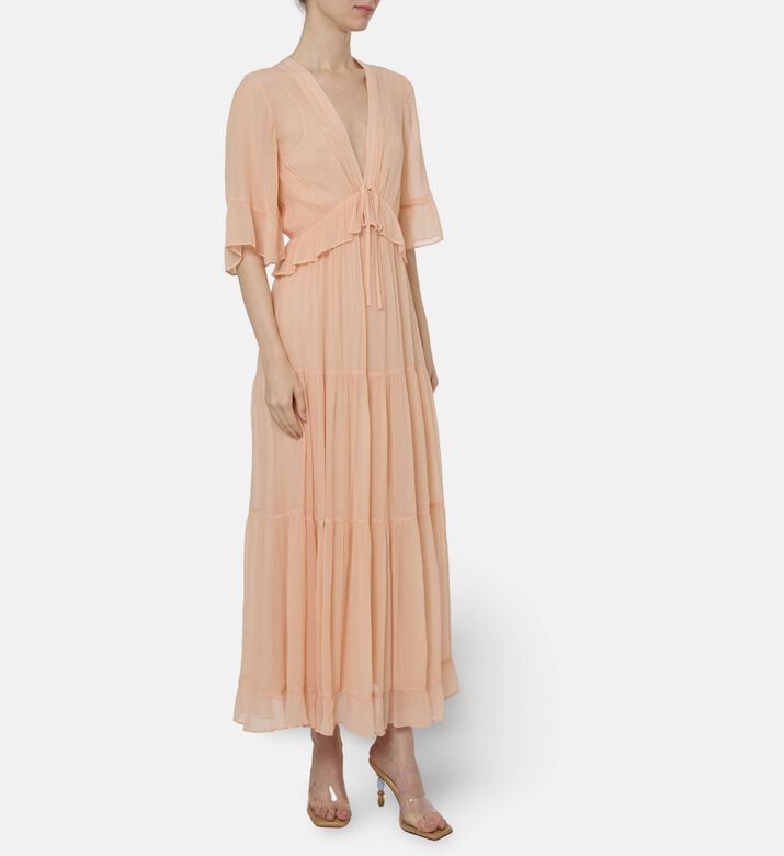 The Kooples Decollette Plunge Neckline Dress, Model View