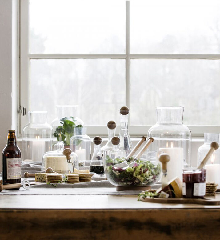 إبريق زجاجي ناتشور بسدادة من خشب البلوط