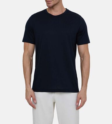 Cotton Plain Crewneck T-shirt
