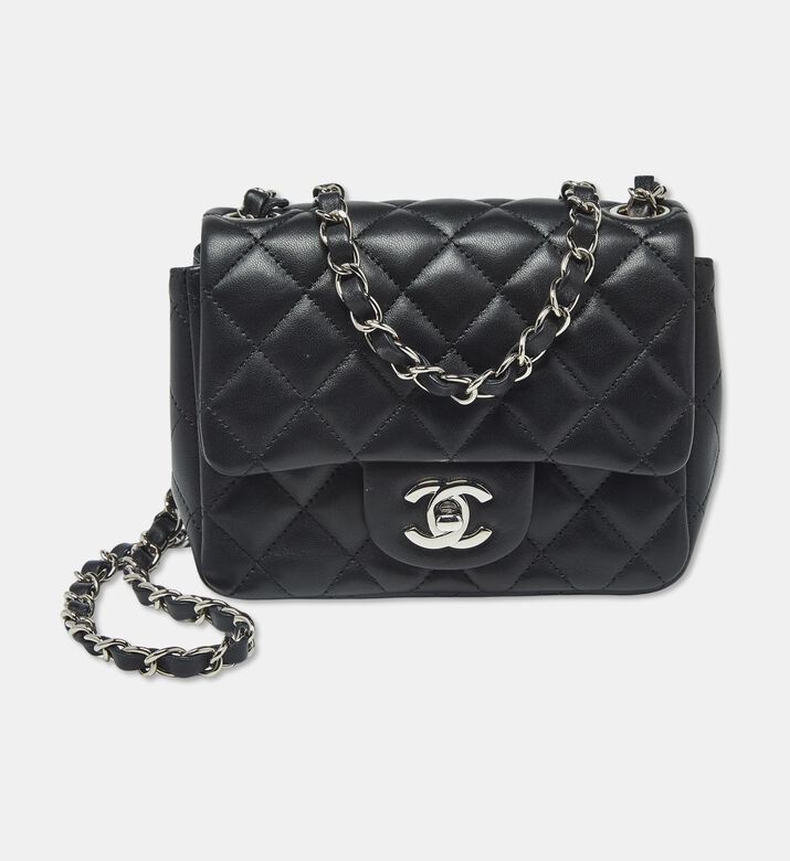 Chanel Preowned Chanel Cc Mini Black Square Flap Bag, Packshot View