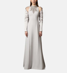 Neck Crystal-embellished Halter Neck Dress