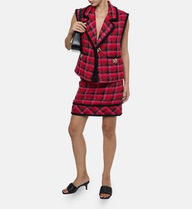 Edward Achour Paris Gold Buttons Mini Skirt, Model View