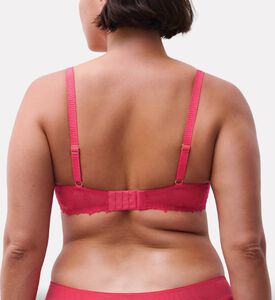 Chantelle Plunge Floral Embroidered Bra, Red, 90, D, Model View