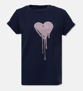 Zadig et Voltaire Walk Hear Rhinestone-embellished T-shirt, Dark-navy, Xs, Packshot View