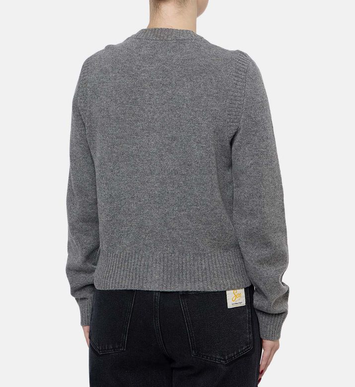 Samsoe Round Neck Button Closure Cardigan, Model View