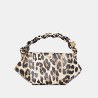 Leopard-print Braided Handle Bag