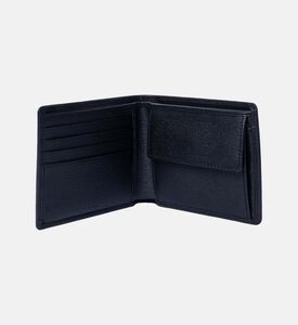 محفظة جلدية ذات علامة تجارية فضية اللون