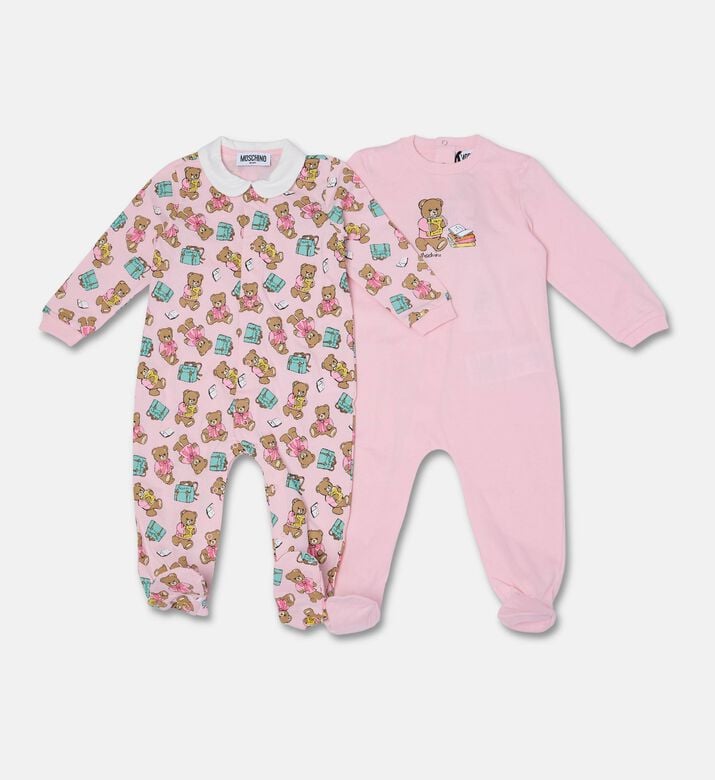 Moschino Kids Teddy Print Babygrows Set, Packshot View