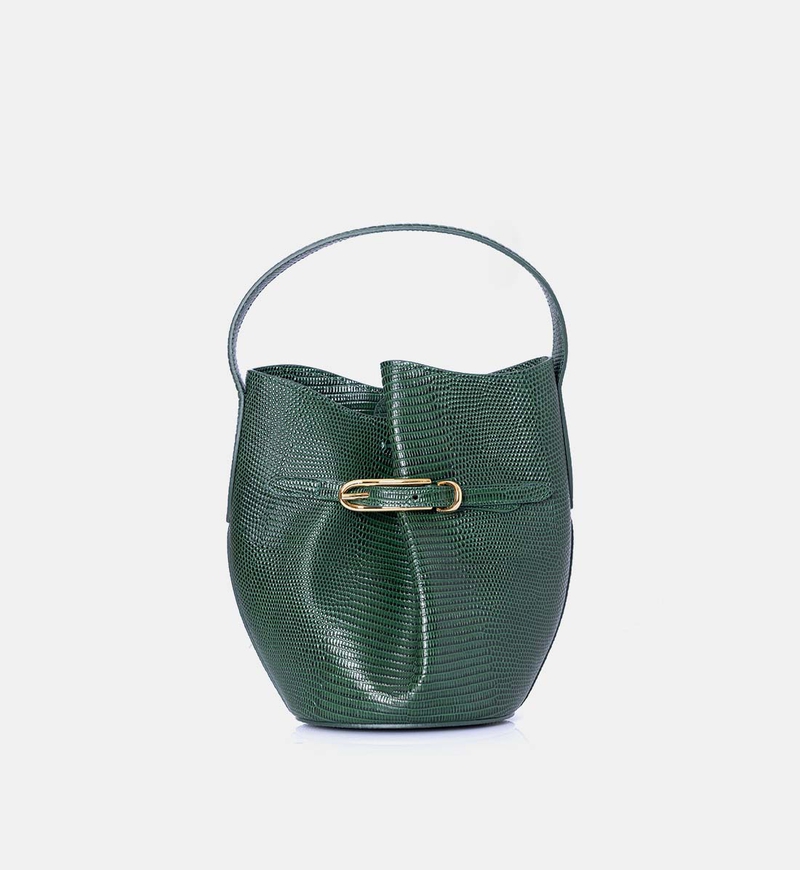Leather Mini Belted Bucket Bag