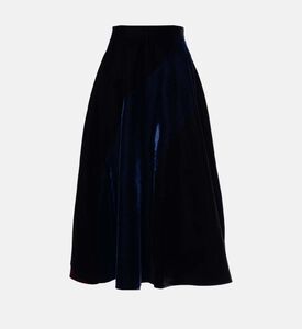 Blue For Burgundy Diagonal Color-block Design A-line Skirt, Packshot View