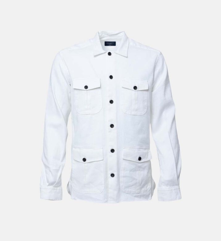 Linen Denim Multi-pocket Over Shirt