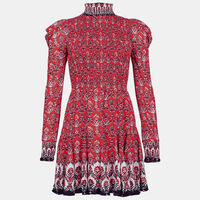 Elvira Smocked Mock Neck Mini Dress