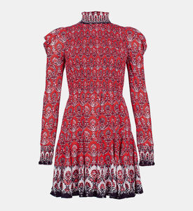 Elvira Smocked Mock Neck Mini Dress