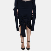 Knot-hem Jersey Mini Skirt