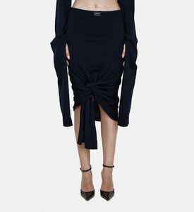 Knot-hem Jersey Mini Skirt