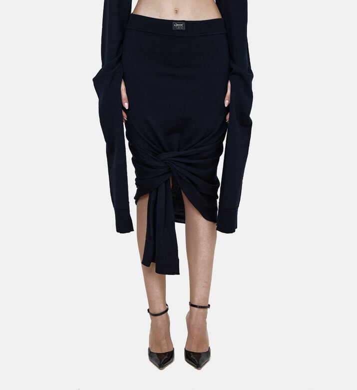 Knot-hem Jersey Mini Skirt Knot-hem Jersey Mini Skirt