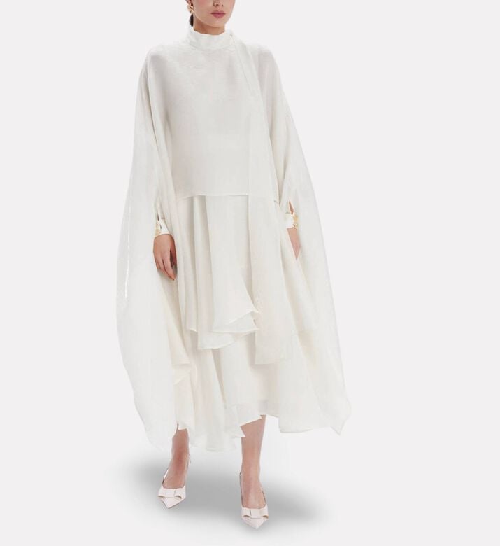 Poca and Poca Multi-tiered Angel Sleeves Dress, Model View