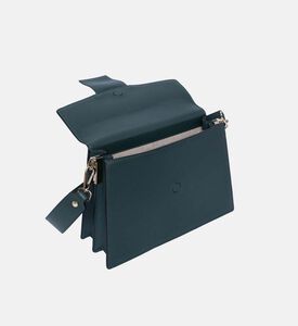 حقيبة كتف جلد بتصميم مقوس