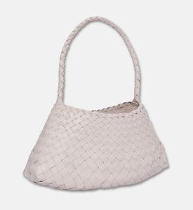 Dragon Diffusion Rosanna Woven Leather Baguette Bag, Beige, Packshot View