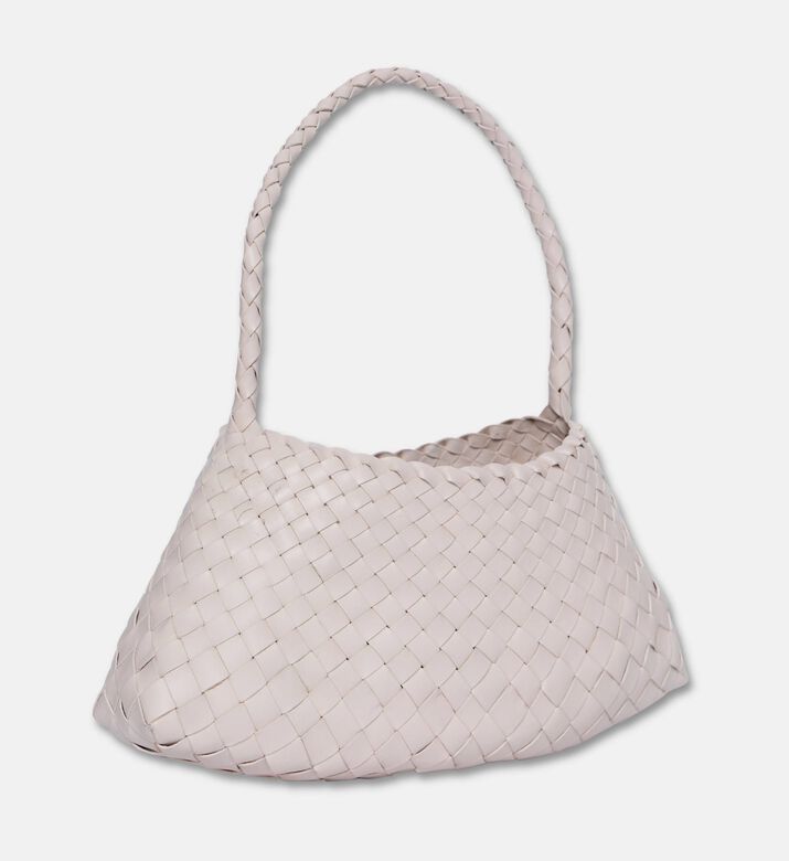 Dragon Diffusion Rosanna Woven Leather Baguette Bag, Beige, Packshot View