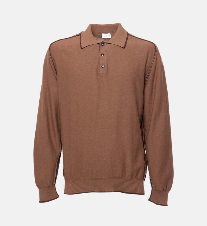 Button Placket Long-sleeve Polo Shirt
