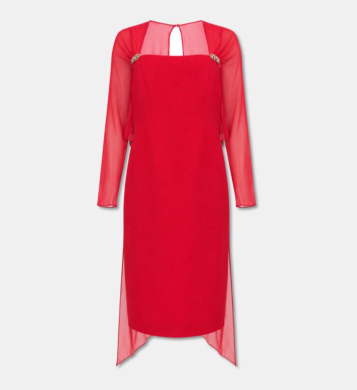 Luisa Spagnoli Sheer-sleeve Embellished Dress, Packshot View