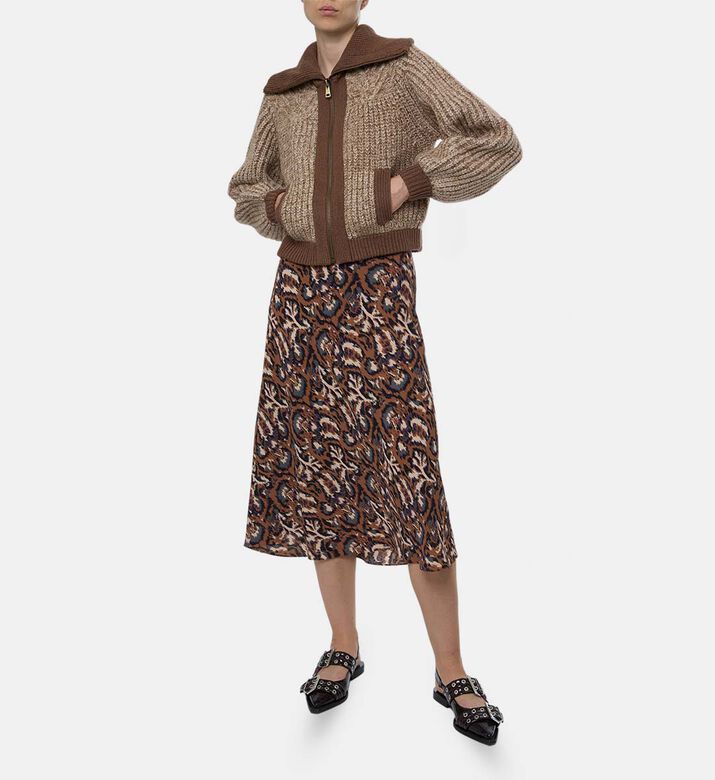 Ba and Sh Puffy Long-sleeve Cardigan, Model View