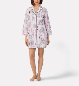 DKNY Cotton-blend Contrast Trim Mini Sleepshirt, Model View