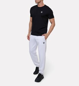 EA7 Logo Badge Embellished T-shirt, Black, Xl, Model View