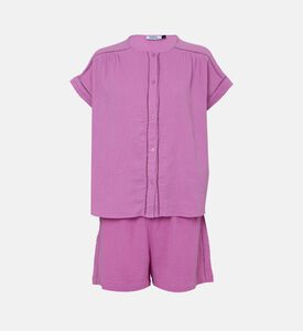 Cotton Button-down Shorts Set Cotton Button-down Shorts Set