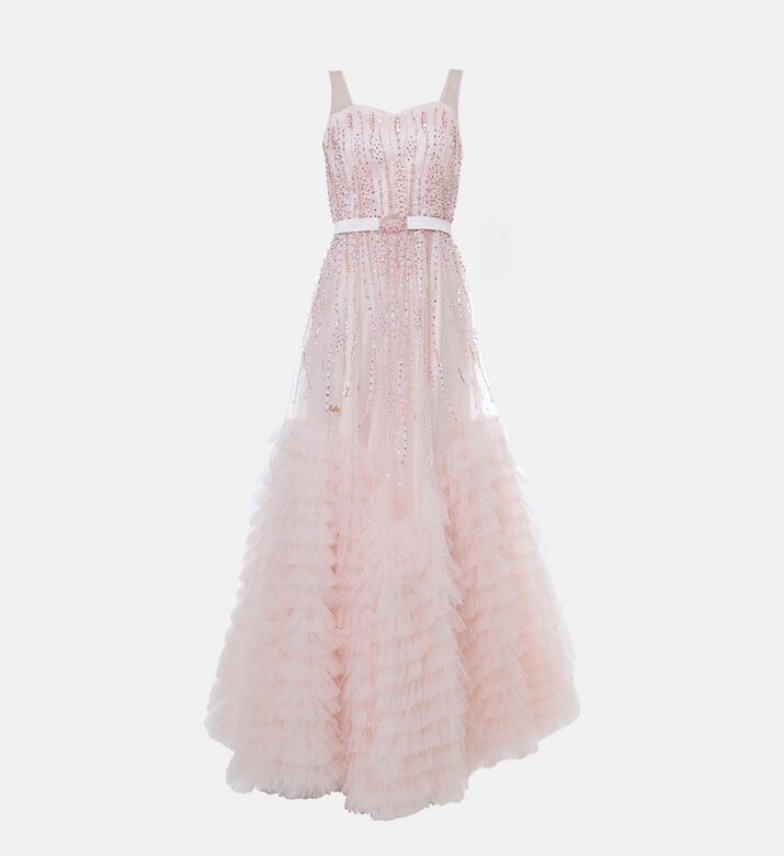 Beaded Belted Maxi Dress