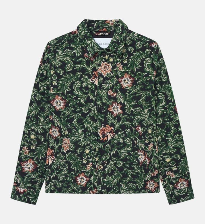 Jaiden Floral Jacquard Long-sleeve Overshirt