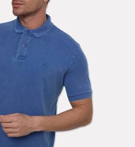 Marant Homme Embroidered Logo Straight-cut Polo Shirt, Indigo, M, Model View