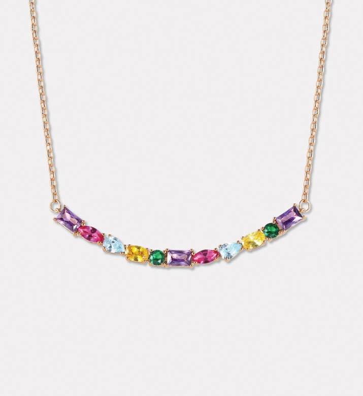 Nomination Multicolored Mixed-cut Crystals Gold-toned Necklace, Packshot View