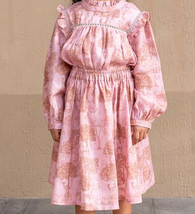 Scenic-print High-neck Set